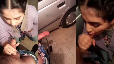 دختر همسایه توی پارکینگ خونه برام ساک زدن و آب کیرمو خورد